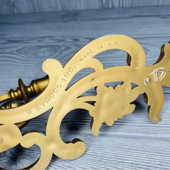 Vintage  MCM Syroco Homeco Gold Wall Candle Sconces wall art - Picture 2 of 3